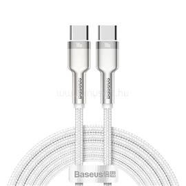 BASEUS Cafule Metal USB Type-C, 100W gyorstöltő adatkábel, 2m, fehér CATJK-D02 small