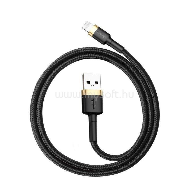 BASEUS iPhone 14 Plus / 14 Pro / 14 CAFULE adatkábel USB - lightning, 100cm, FEKETE/ARANY