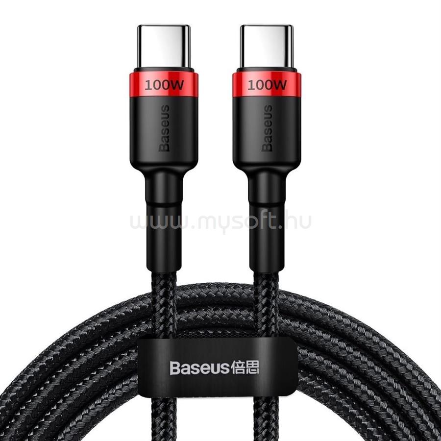 BASEUS Cafule USB-C - USB-C 100W kábel 2m (piros-fekete)