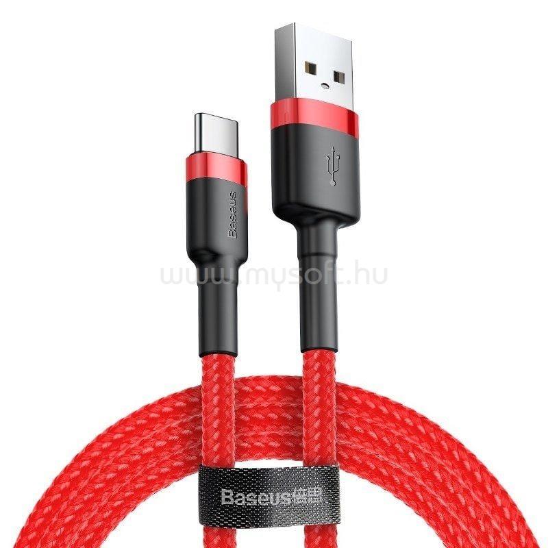 Baseus Cafule USB Type-A – USB Type-C, 10W töltőkábel, 2m, piros