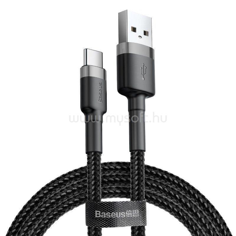 BASEUS CAFULE adatkábel USB - Type-C, 200cm, FEKETE/SZÜRKE