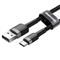 BASEUS Cafule USB-USB-C töltőkábel  3A, 0.5m, (szürke-fekete) CATKLF-AG1 small