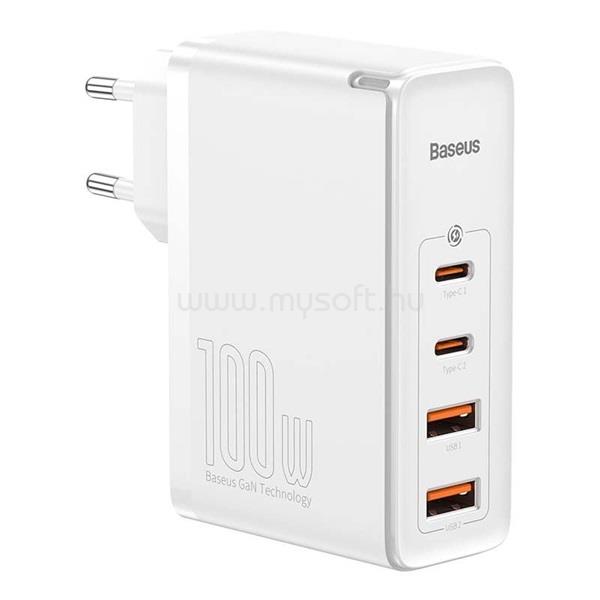 BASEUS CCGAN2P-L02 GaN2 Pro 100W 2xUSB/2xType-C 100W fehér hálózati töltő