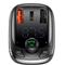 BASEUS bluetooth FM transmitter autós töltő 2 USB+Type-C aljzat 36W, microSD kártyaolvasó, FEKETE CCMT000101 small