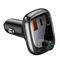 BASEUS bluetooth FM transmitter autós töltő 2 USB+Type-C aljzat 36W, microSD kártyaolvasó, FEKETE CCMT000101 small