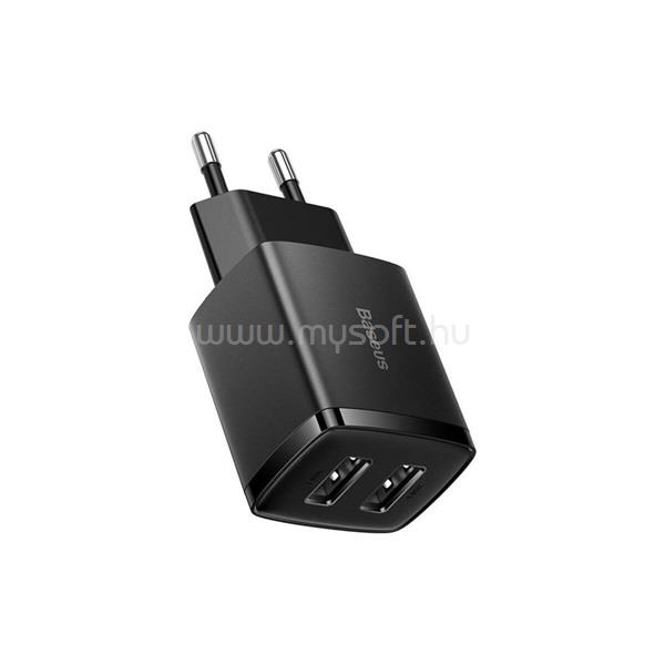 BASEUS CCXJ010201 10,5W 2xUSB gyorstöltő (fekete)