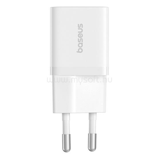 BASEUS GaN5 Mini hálózati gyorstöltő 25W, USB Type-C (fehér)