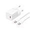 BASEUS GaN5 MINI 1C hálózati töltő Type-C aljzat 30W, GaN5 + Type-C kábel, FEHÉR P10110902213-00 small