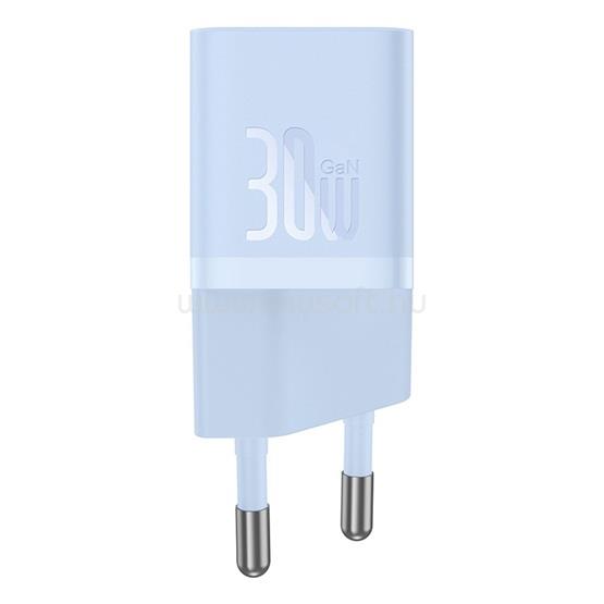 BASEUS GaN5 Mini hálózati gyorstöltő 30W, USB Type-C, 100W USB Type-C, 1m kábellel (kék)
