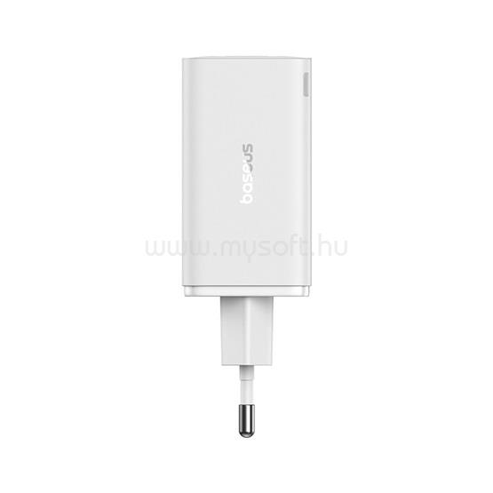 BASEUS GaN6 Pro hálózati gyorstöltő 65W, 2xUSB Type-C + 2xUSB Type-A, 100W USB Type-C, 1m kábellel (fehér)