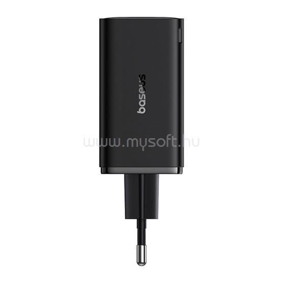 BASEUS GaN6 Pro hálózati gyorstöltő 65W, 2xUSB Type-C + 2xUSB Type-A, 100W USB Type-C, 1m kábellel (fekete)