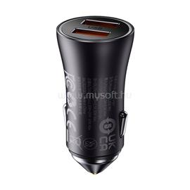 BASEUS Golden Contactor Max autós gyorstöltő 60W, 2×USB Type-A (szürke) CGJM000013 small