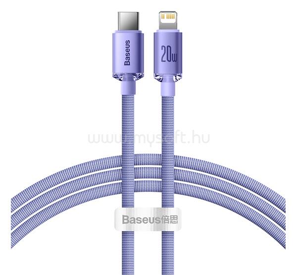 BASEUS iPhone 14 Plus / 14 Pro Max / 14 Pro BASEUS CRYSTAL SHINE adatkábel Type-C - lightning, 120cm, LILA