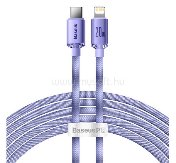 BASEUS iPhone 14 Plus / 14 Pro Max / 14 Pro BASEUS CRYSTAL SHINE adatkábel Type-C - lightning, 200cm, LILA