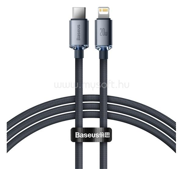 BASEUS iPhone 14 Plus / 14 Pro Max / 14 Pro CRYSTAL SHINE adatkábel Type-C - lightning, 120cm, FEKETE