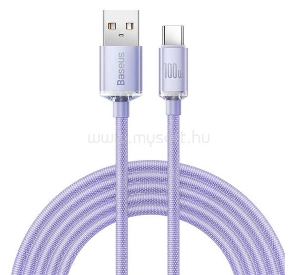 BASEUS BASEUS CRYSTAL SHINE adatkábel USB - Type-C, 200cm, LILA