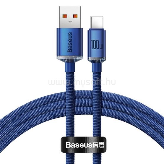 BASEUS BASEUS CRYSTAL SHINE adatkábel USB - Type-C, 120cm, SÖTÉTKÉK