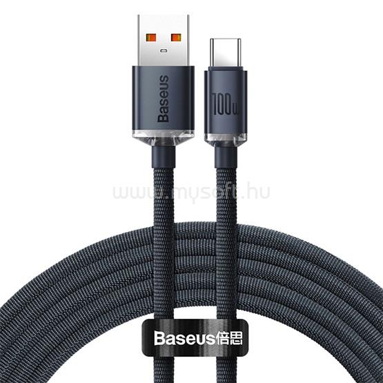 BASEUS CRYSTAL SHINE adatkábel USB - Type-C, 200cm, FEKETE