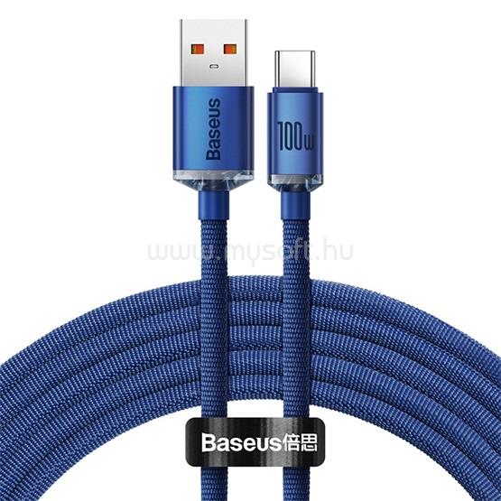 BASEUS CRYSTAL SHINE adatkábel USB - Type-C, 200cm, SÖTÉTKÉK