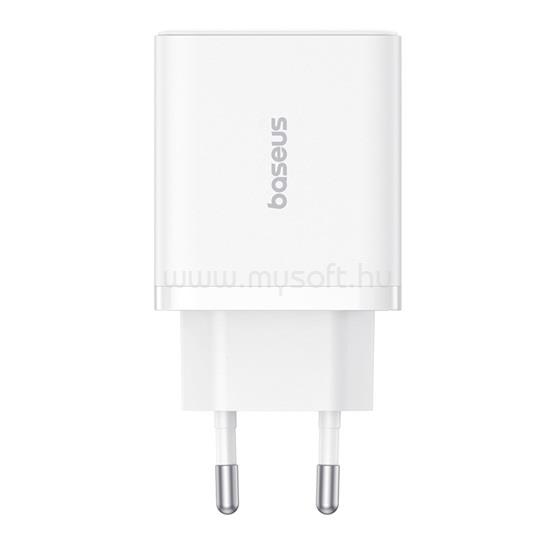 BASEUS Cube hálózati gyorstöltő 30W, USB Type-C + 2×USB Type-A (fehér)