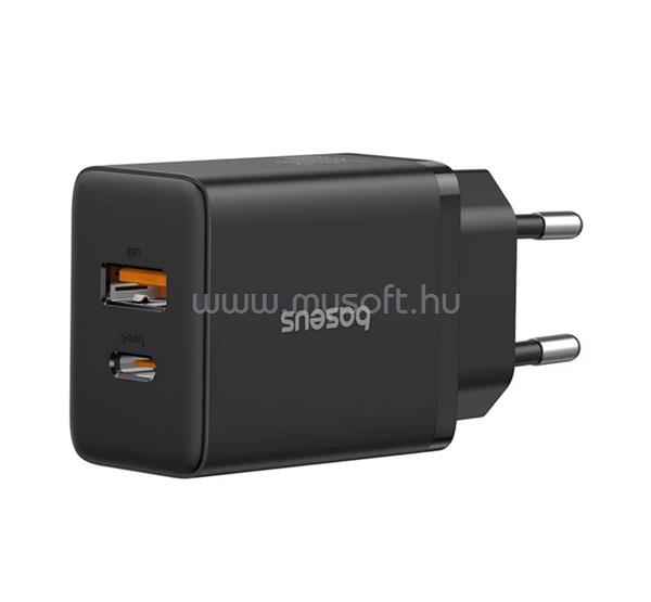 BASEUS BASEUS CUBE PRO hálózati töltő USB+Type-C aljzat 30W, PD gyorstöltő, FEKETE