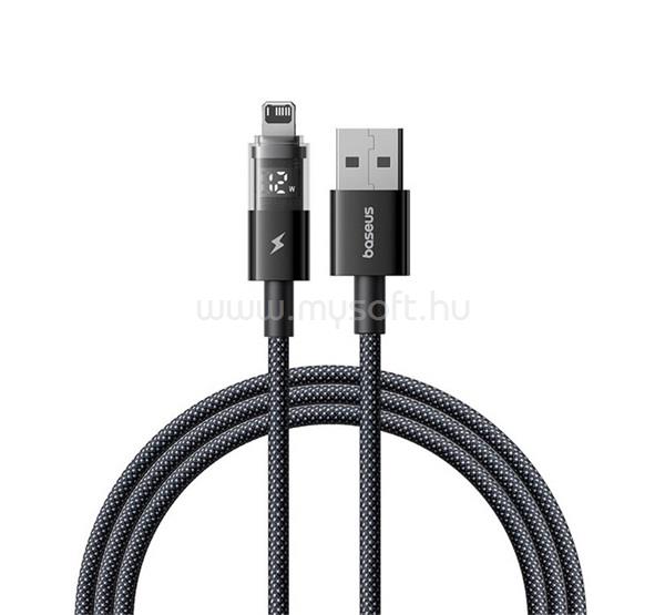 BASEUS iPhone 14 Plus / 14 Pro Max / 14 Pro BASEUS DISPLAY II adatkábel USB - lightning, 100cm, FEKETE