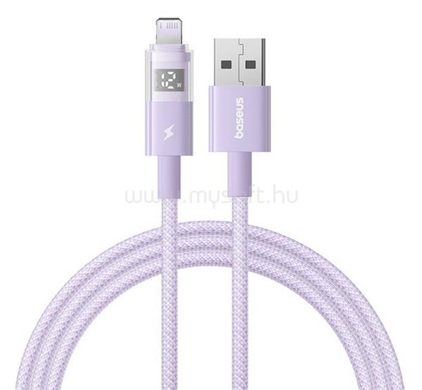 BASEUS iPhone 14 Plus / 14 Pro Max / 14 Pro BASEUS DISPLAY II adatkábel USB - lightning, 100cm, LILA