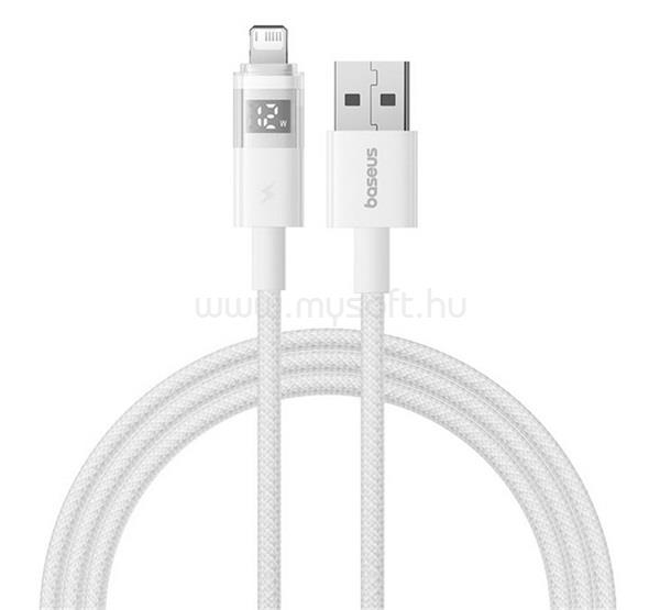 BASEUS iPhone 14 Plus / 14 Pro Max / 14 Pro BASEUS DISPLAY II adatkábel USB - lightning, 200cm, FEHÉR