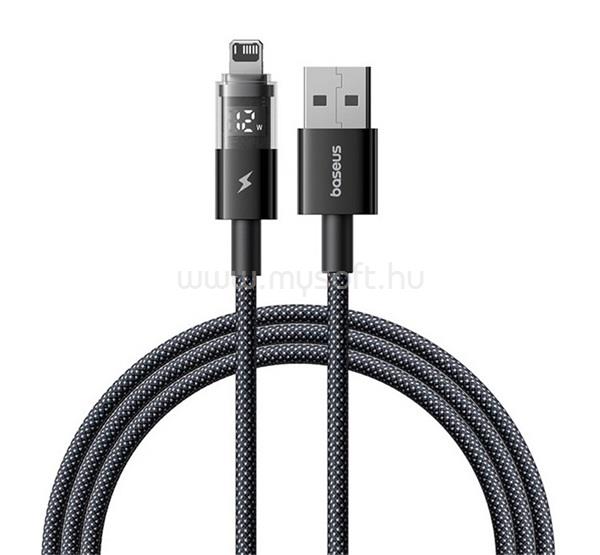 BASEUS iPhone 14 Plus / 14 Pro Max / 14 Pro BASEUS DISPLAY II adatkábel USB - lightning, 200cm, FEKETE