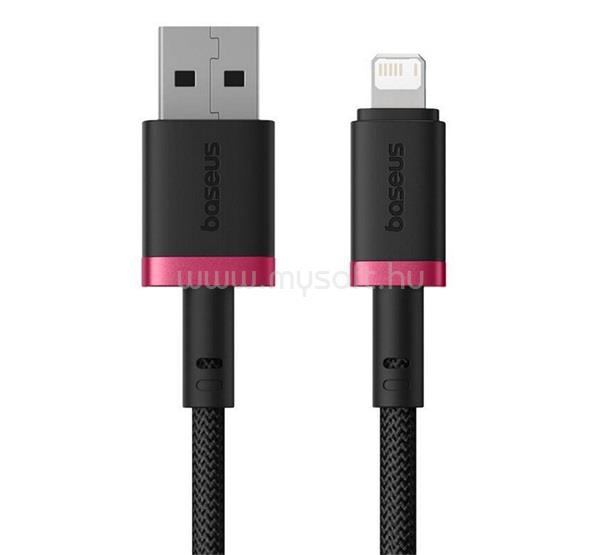 BASEUS iPhone 14 Plus / 14 Pro Max / 14 Pro BASEUS DURA adatkábel USB - lightning, 200cm, PIROS/FEKETE