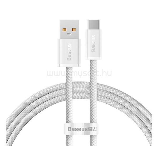 BASEUS DYNAMIC adatkábel (USB - Type-C, 6A, 100W, gyorstöltő, 100cm, cipőfűző) FEHÉR