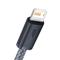BASEUS Dynamic USB Type-A - iPhone, 2.4A gyorstöltő adatkábel, 2m, szürke CALD000516 small