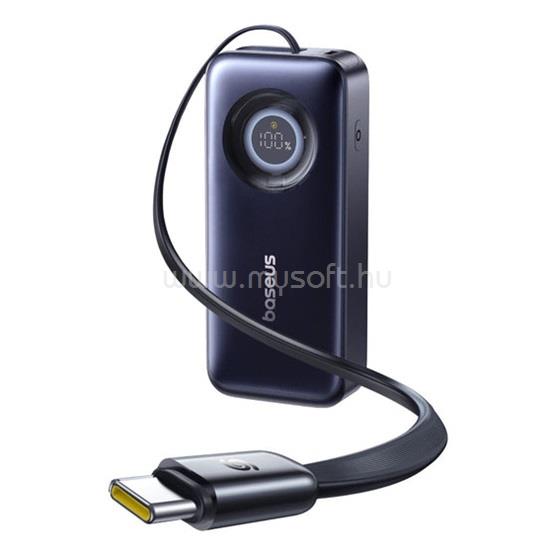 BASEUS EnerCore CR11 gyorstöltő powerbank 20000mAh, 67W, beépített USB Type-C automata behúzós kábel (fekete) E0027H00 large