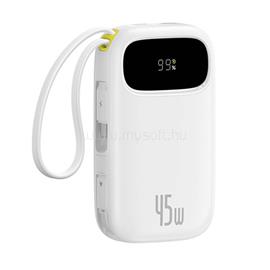 BASEUS EnerFill FC31 gyorstöltő powerbank 20000mAh, 45W, beépített 2×USB Type-C kábel, fehér P10082105213-00 small