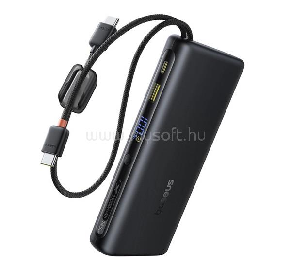 BASEUS BASEUS ENERFILL FC41 ULTRA-MINI vésztöltő Type-C aljzat 25000mAh, PD gyorstöltő + fix Type-C kábel, FEKETE