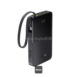 BASEUS ENERFILL FC51 BIPOW 2 vésztöltő Type-C+USB aljzat 10000mAh, LED + fix Type-C kábel, FEKETE E0027600 small