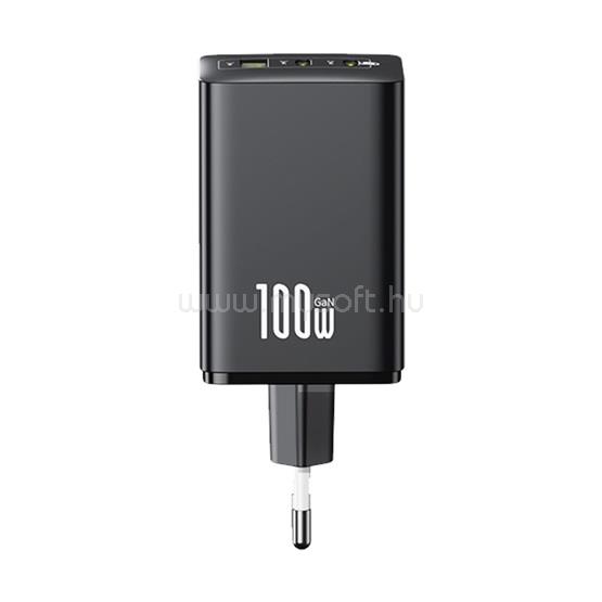 BASEUS EnerFill FE11 hálózati gyorstöltő 100W, 2×USB Type-C + 1×USB Type-A, fekete