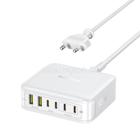 BASEUS EnerFill FH21 töltőállomás 120W, 2×USB Type-A + 4×USB Type-C, fehér