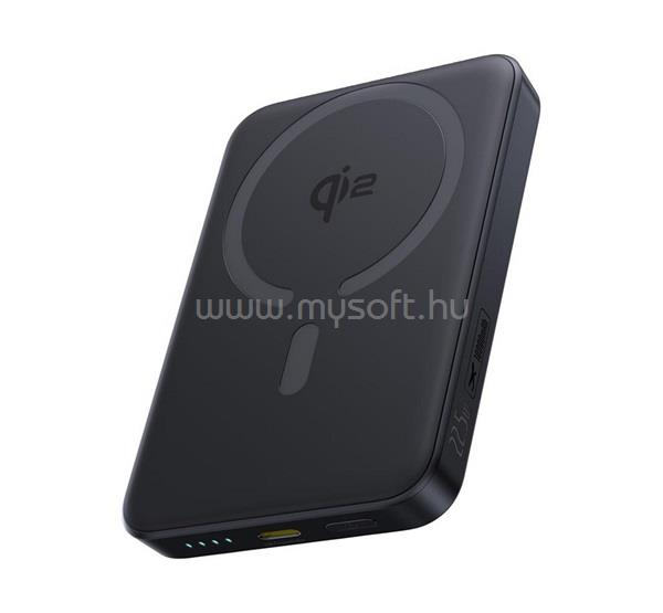 BASEUS ENERFILL FM12 vésztöltő Type-C+USB aljzat 10000mAh, Qi2, FEKETE
