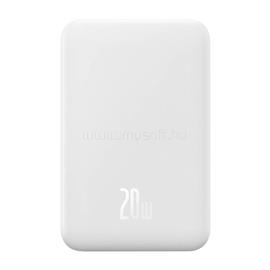 BASEUS EnerFill FM41 Magnetic vezeték nélküli gyorstöltő powerbank 20000mAh, 20W, fehér + 60W USB Type-C, 30cm kábel E0027U01 small