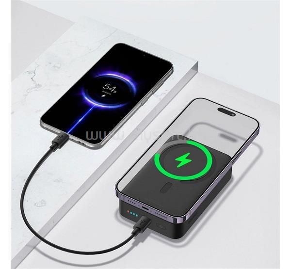 BASEUS BASEUS ENERFILL FM41 ULTRA-MINI vésztöltő Type-C aljzat 20000mAh, mágneses + Type-C kábel, FEKETE