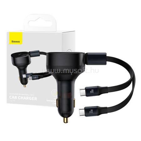 BASEUS Enjoyment autós töltő 33W + USB-C kábel (fekete)