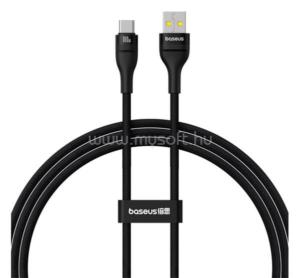 BASEUS FLASH 2 adatkábel USB - Type-C, 100cm, FEKETE