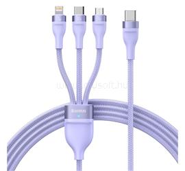 BASEUS BASEUS FLASH SERIES II adatkábel 3in1 Type-C - Type-C/lightning/microUSB, 150cm, LILA CASS030205 small