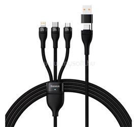 BASEUS BASEUS FLASH SERIES II adatkábel 3in1 Type-C/USB - Type-C/lightning/microUSB, 120cm, FEKETE CASS030101 small