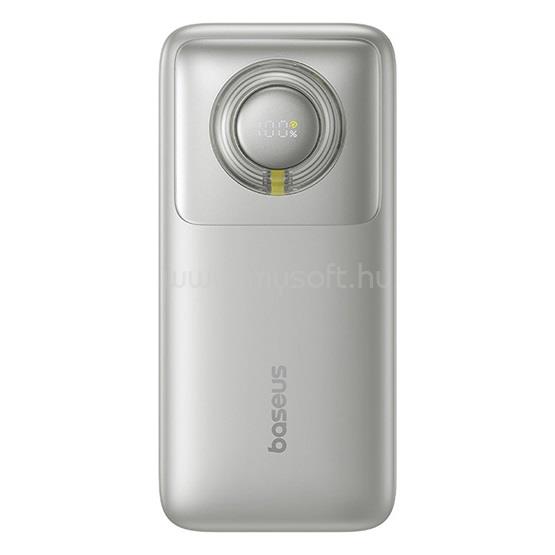 BASEUS Free2Pull gyorstöltő powerbank 10000 mAh, 30W, beépített USB Type-C kábel (szürke)
