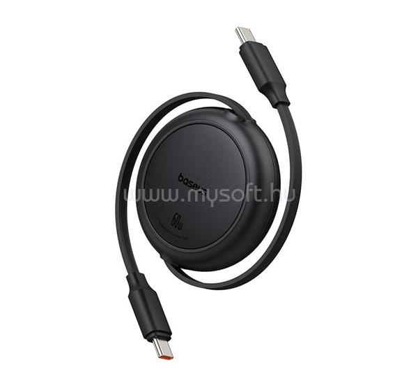 Baseus Free2Pull Mini USB Type-C, 60W automata behúzós gyorstöltő adatkábel, 1m, fekete