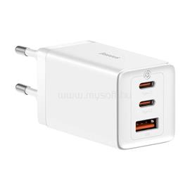 BASEUS GaN5 Pro 2xUSB-C + USB-A hálózati töltő 65W (fehér) CCGP120202 small