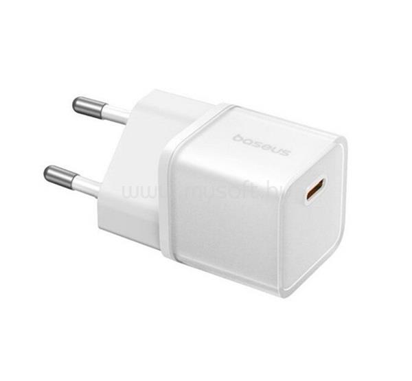 BASEUS BASEUS GaN5S hálózati töltő Type-C aljzat 20W, GaN5S, FEHÉR