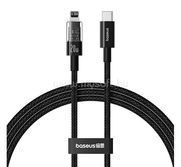 BASEUS iPhone 14 Plus / 14 Pro Max / 14 Pro BASEUS GEM adatkábel Type-C - lightning, 200cm, FEKETE